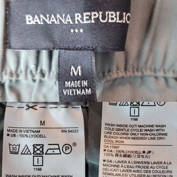 Banana Republic Cargo Jogger Pants M Olive Green Elastic Waist Casual Granola - Picture 2 of 13